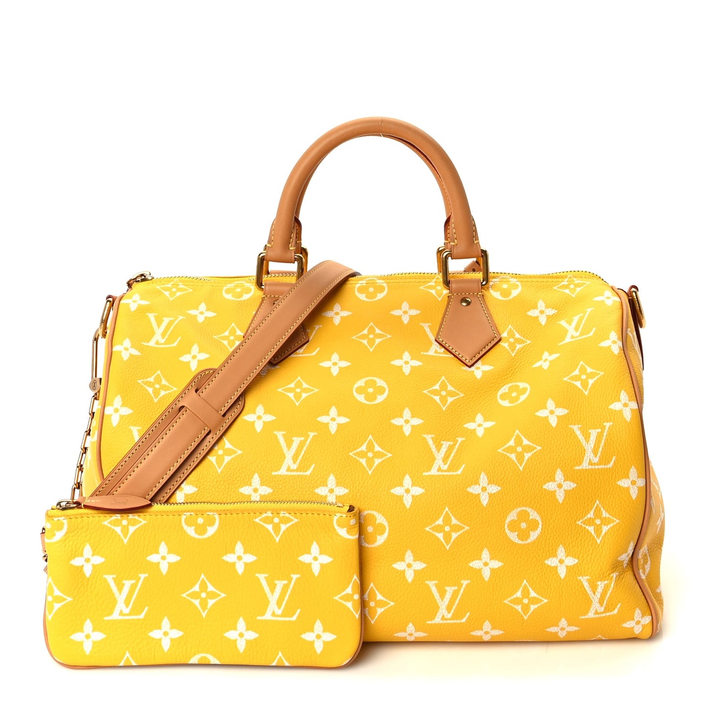 Louis Vuitton Calfskin Monogram Speedy P9 Bandouliere 40 Jaune Mat