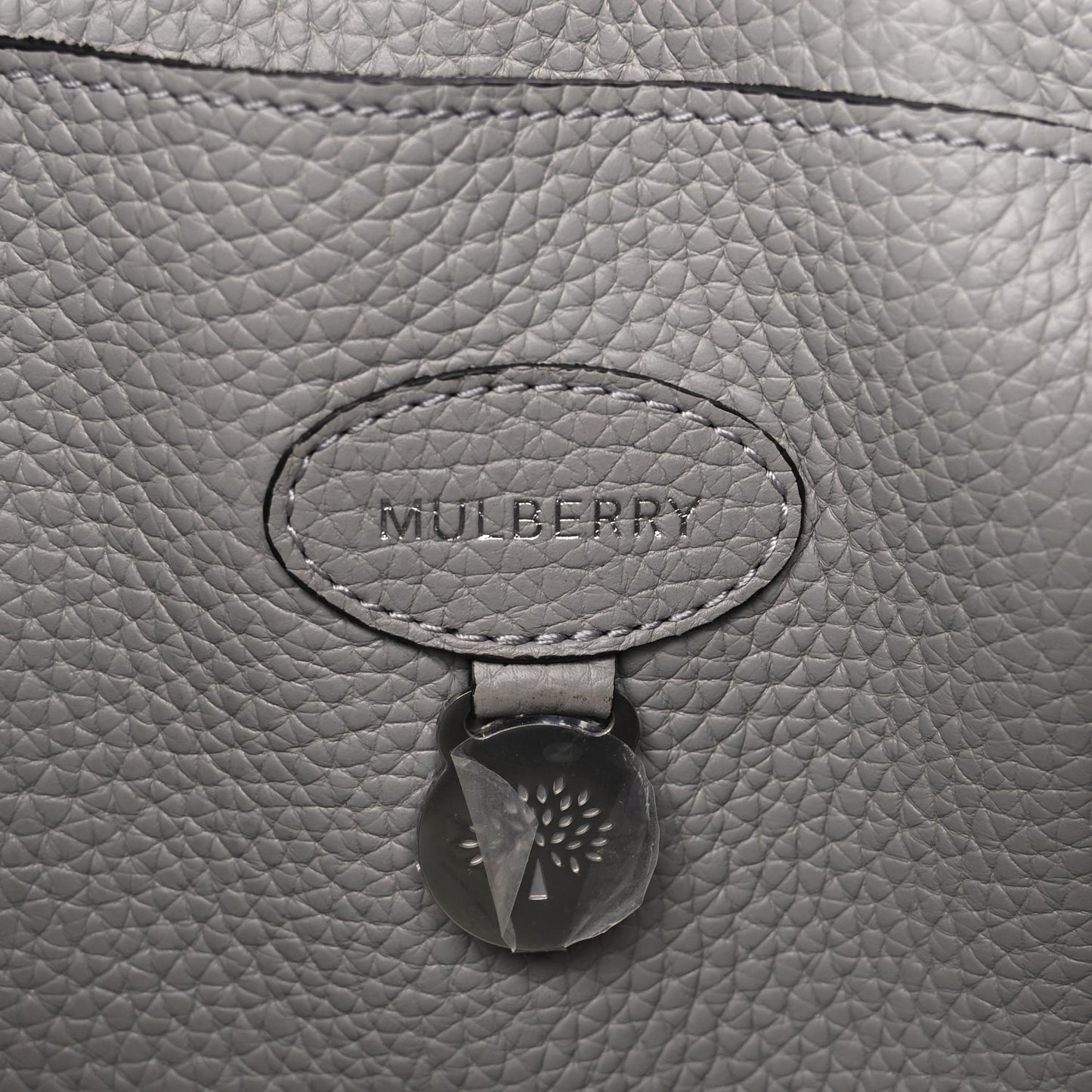Mulberry Small Classic Grain Bayswater Pale Grey