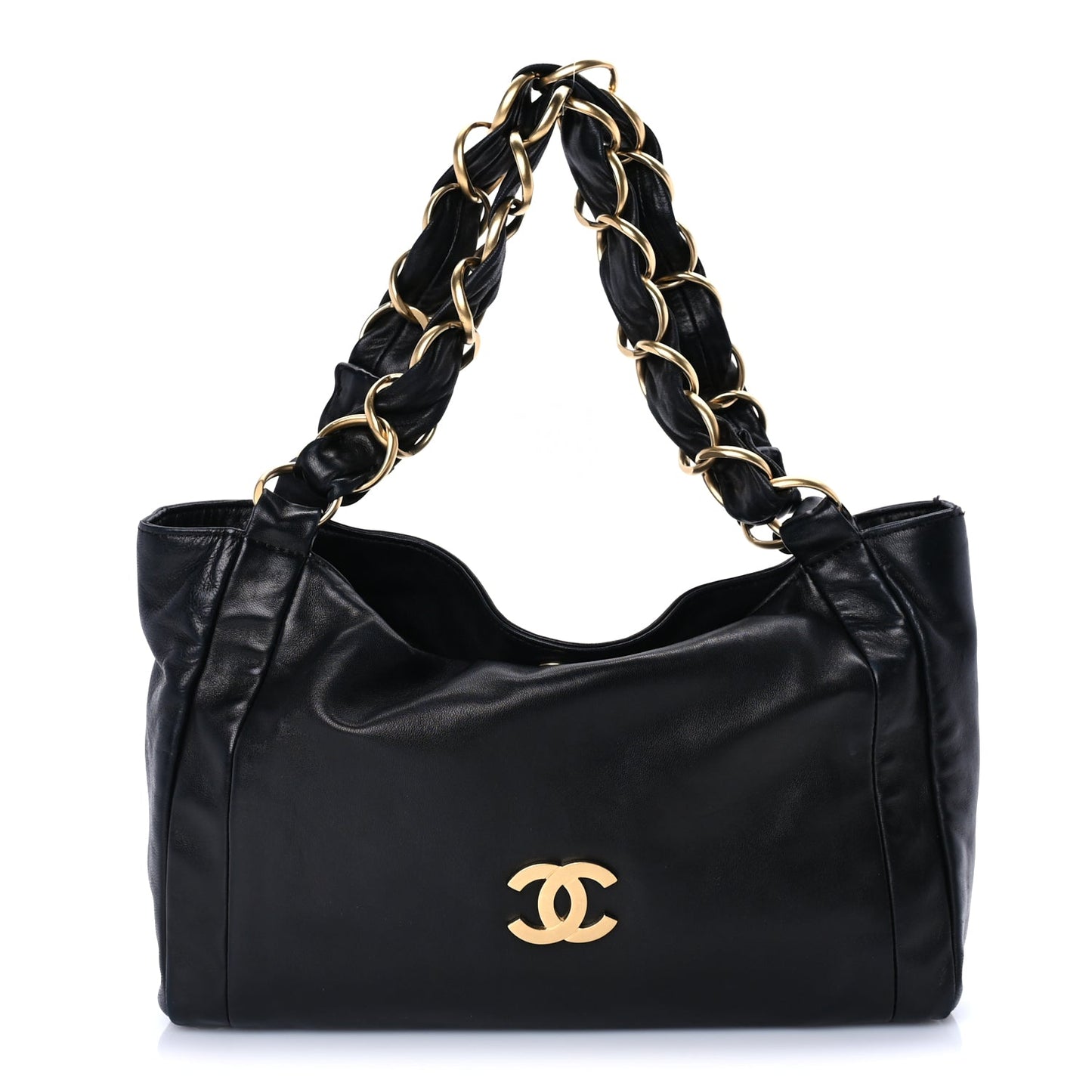 Chanel Lambskin Small Olsen Shoulder Bag Black