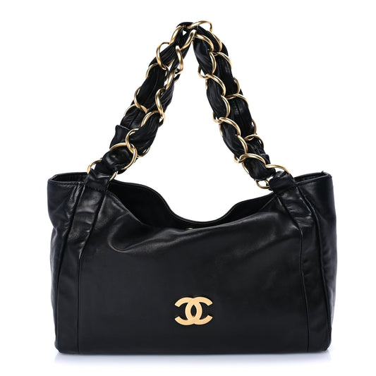 Chanel Lambskin Small Olsen Shoulder Bag Black