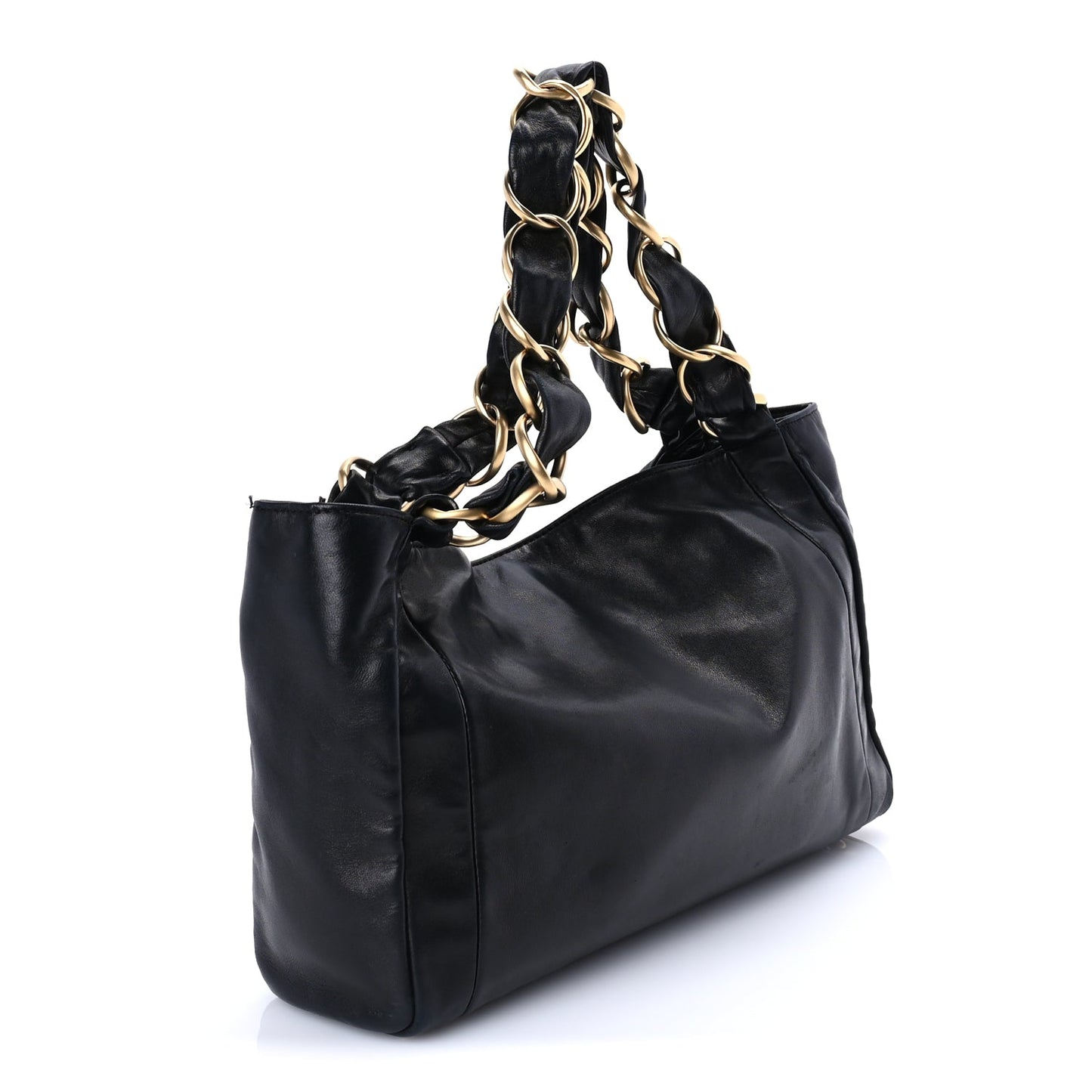 Chanel Lambskin Small Olsen Shoulder Bag Black
