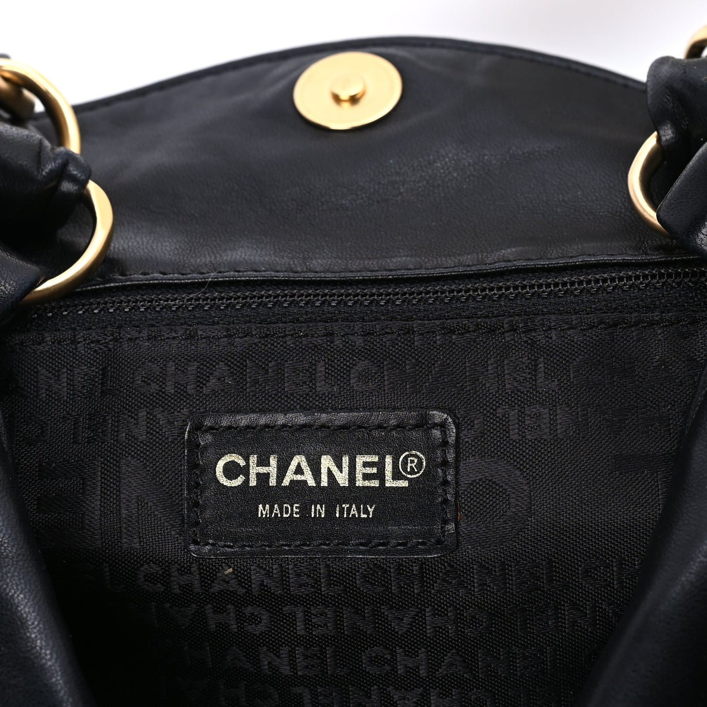 Chanel Lambskin Small Olsen Shoulder Bag Black