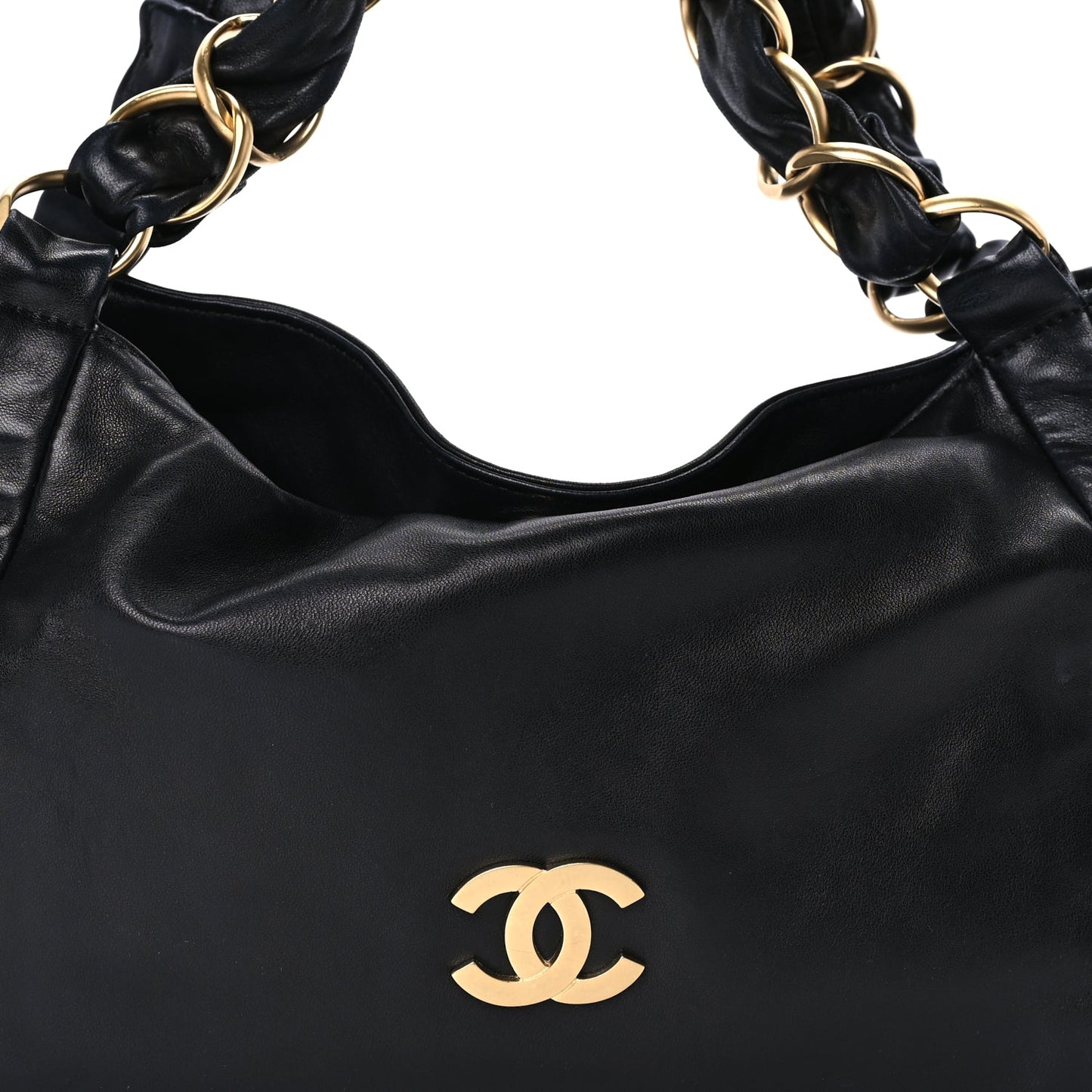 Chanel Lambskin Small Olsen Shoulder Bag Black