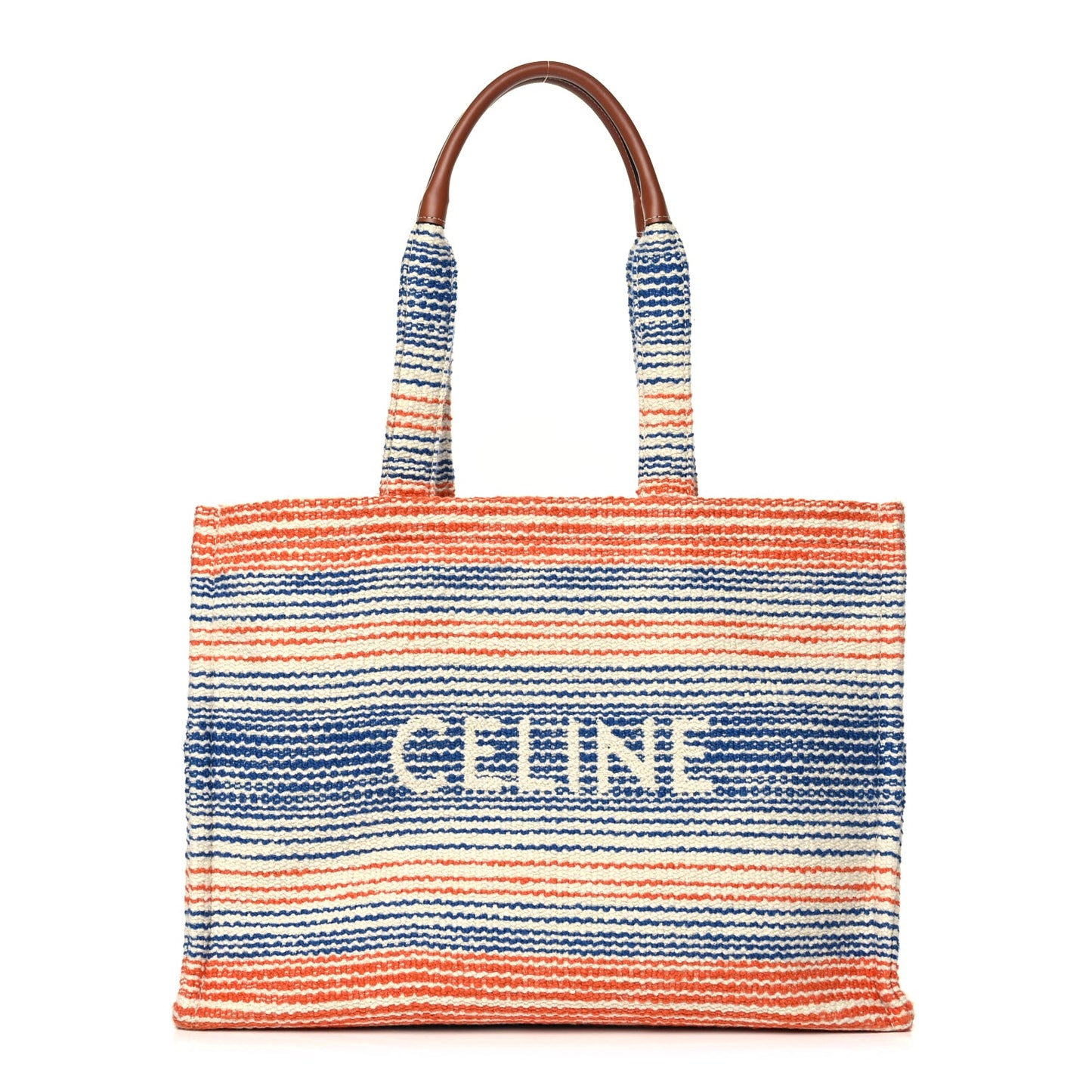 Celine Jacquard Striped Large Cabas Multicolor