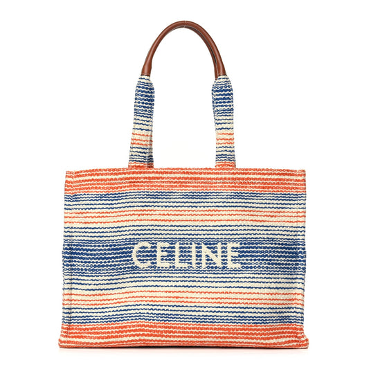 Celine Jacquard Striped Large Cabas Multicolor