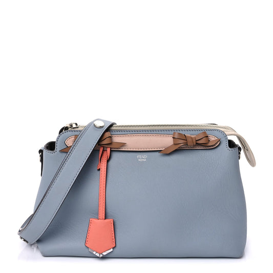 Fendi Vitello Dolce Knotted Medium By The Way Boston Bag  Polvere Orzo Multicolor