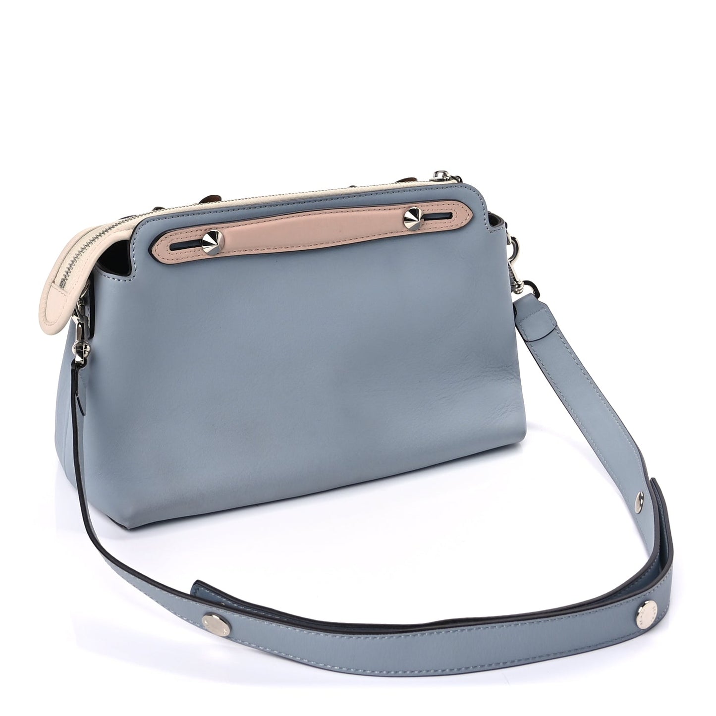 Fendi Vitello Dolce Knotted Medium By The Way Boston Bag  Polvere Orzo Multicolor