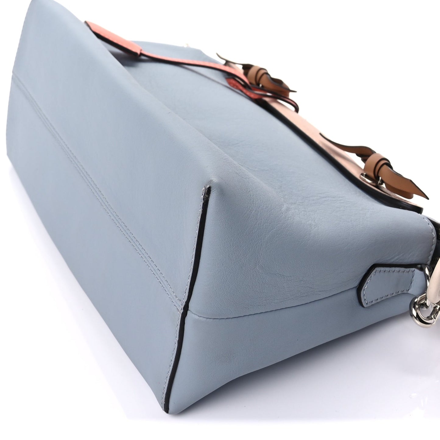 Fendi Vitello Dolce Knotted Medium By The Way Boston Bag  Polvere Orzo Multicolor