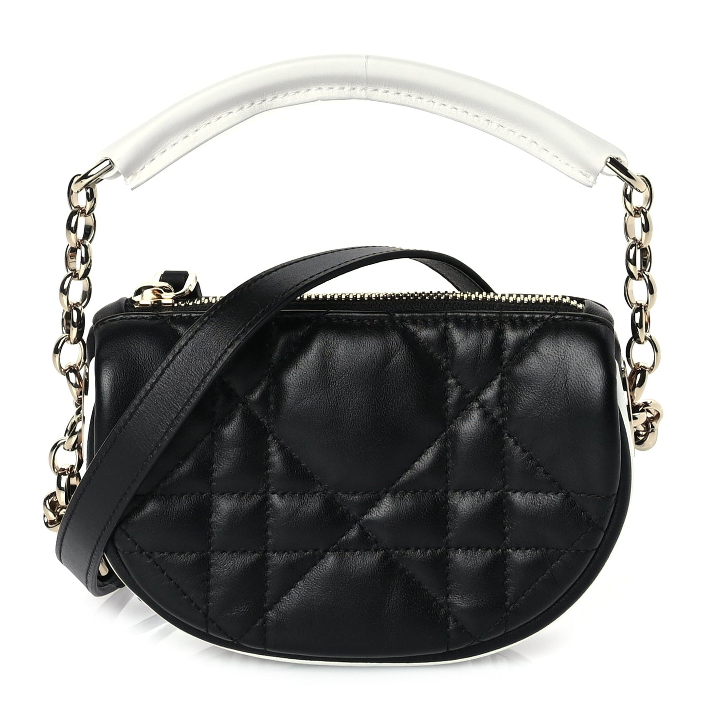 Christian Dior Lambskin Cannage Micro Dior Vibe Hobo Bag Black
