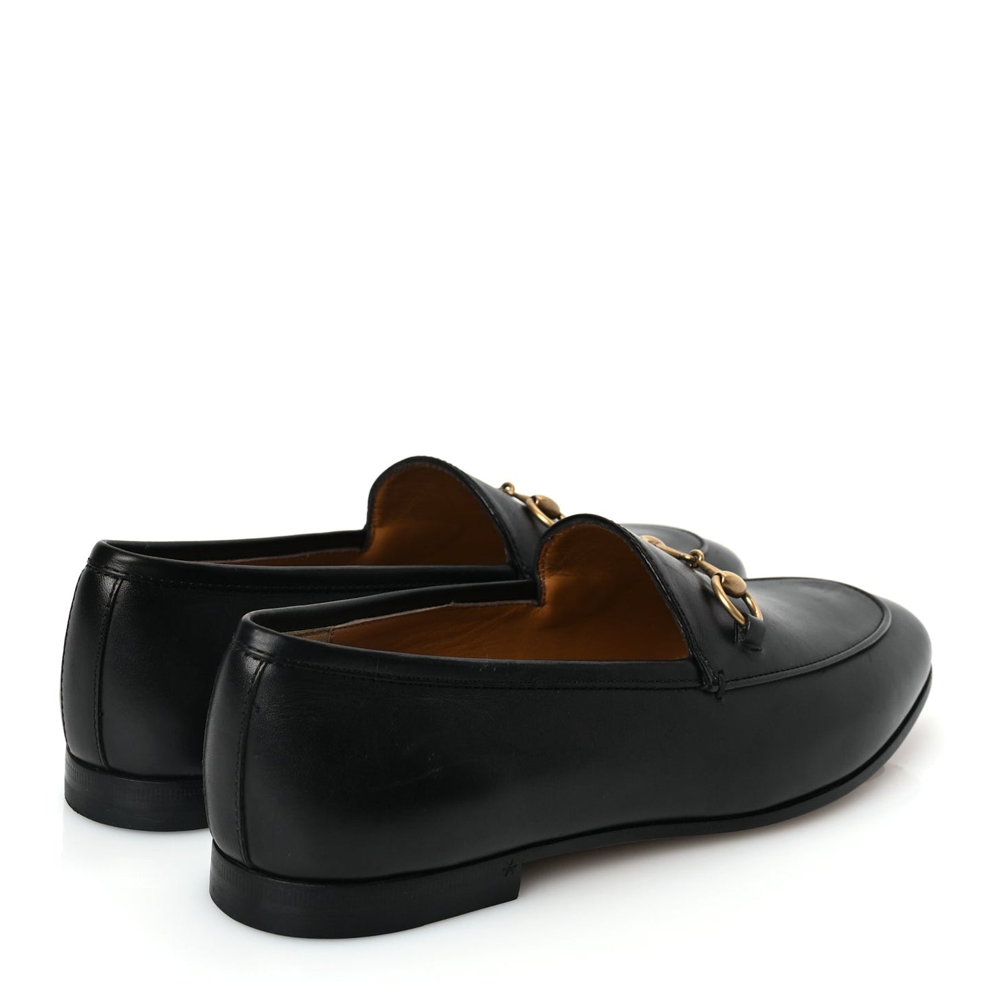 Gucci Calfskin Womens Jordaan Loafers 37.5 Black