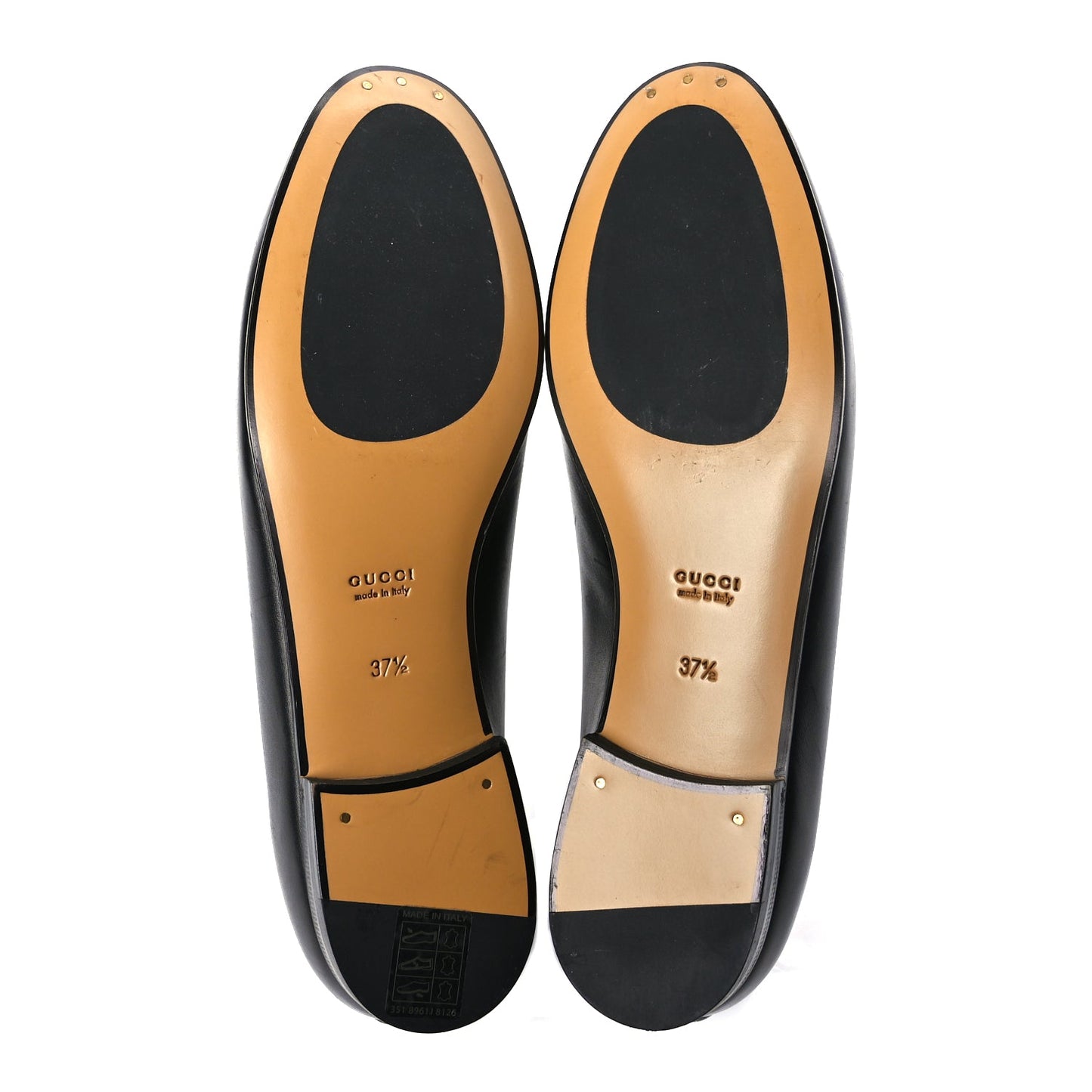 Gucci Calfskin Womens Jordaan Loafers 37.5 Black