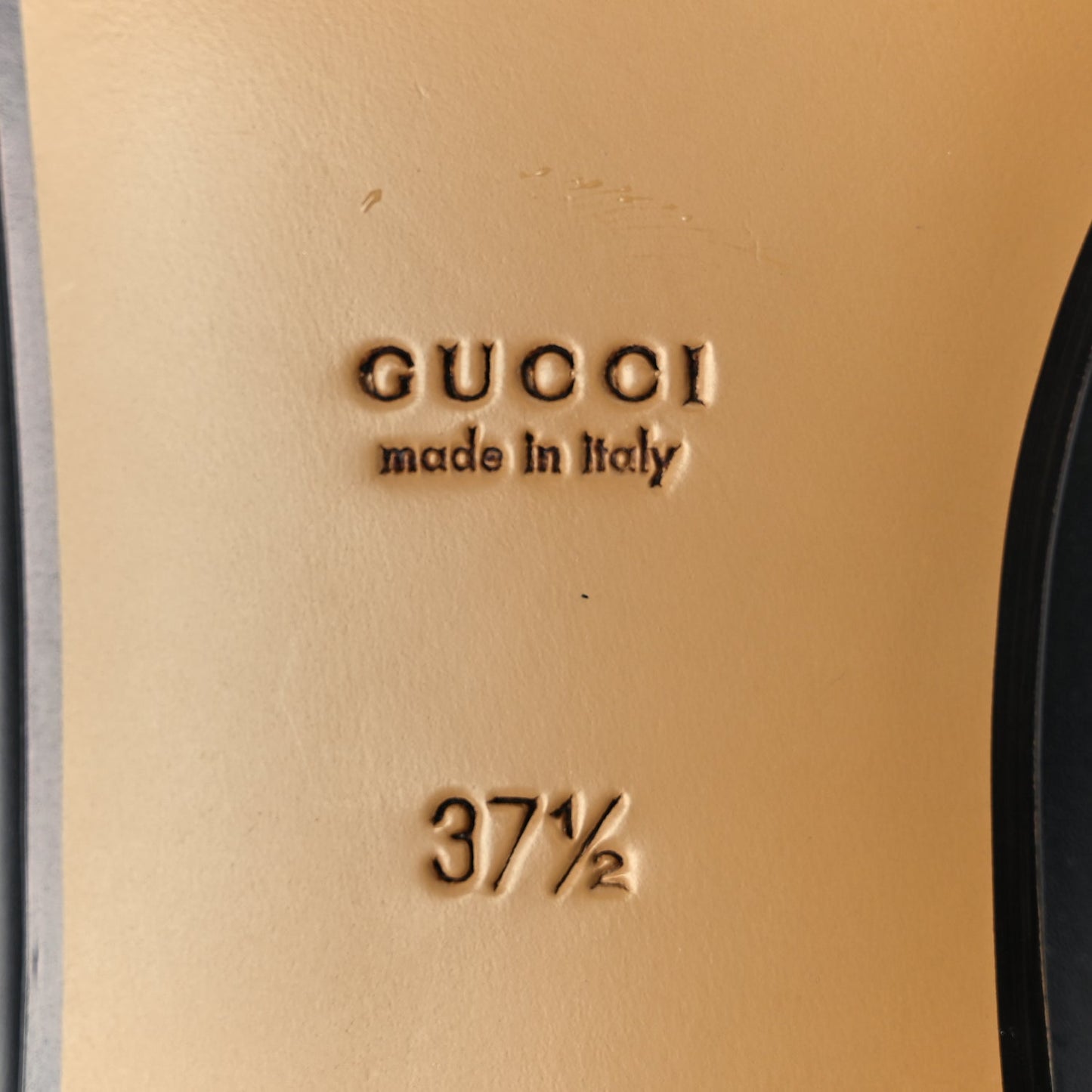 Gucci Calfskin Womens Jordaan Loafers 37.5 Black