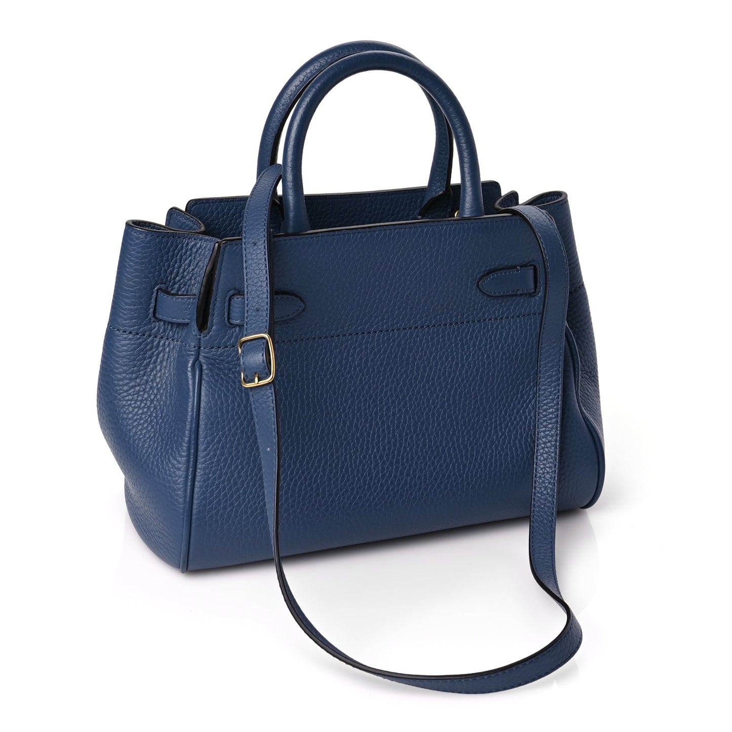 Mulberry Heavy Grain Small Belted Bayswater Tote Pale Navy