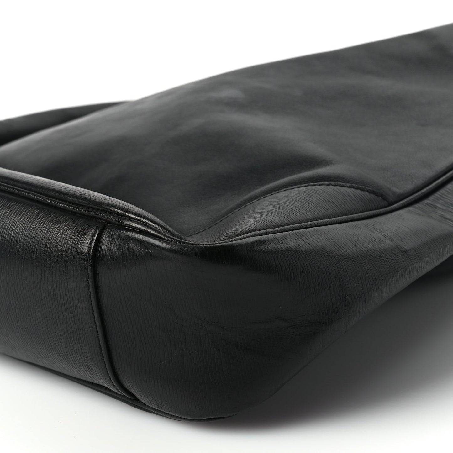 Gucci Calfskin Bamboo Shoulder Bag Black