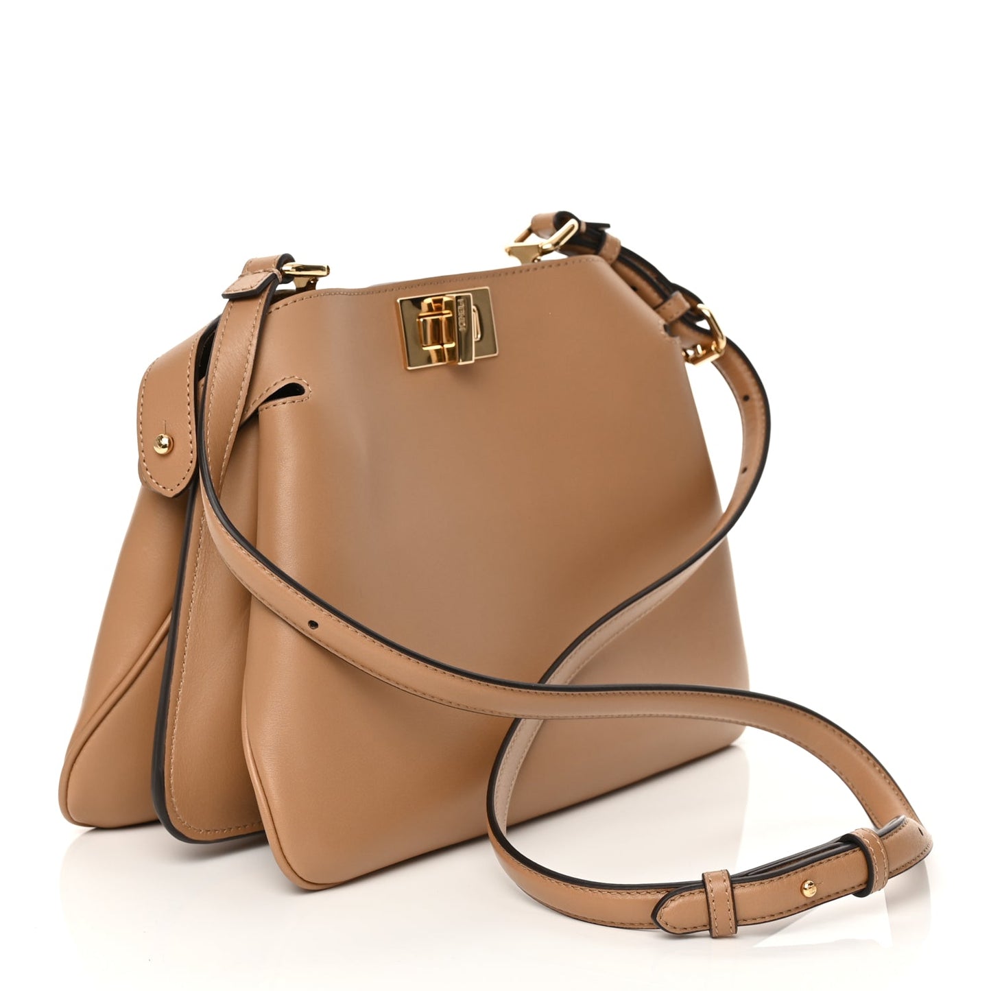 Fendi Vitello Small Soft Peekaboo Cappuccino