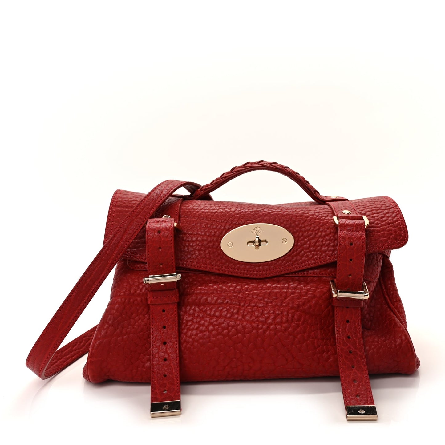 Mulberry Shrunken Calfskin Medium Alexa Poppy Red