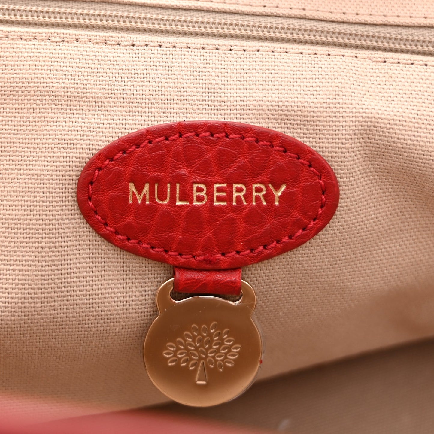 Mulberry Shrunken Calfskin Medium Alexa Poppy Red
