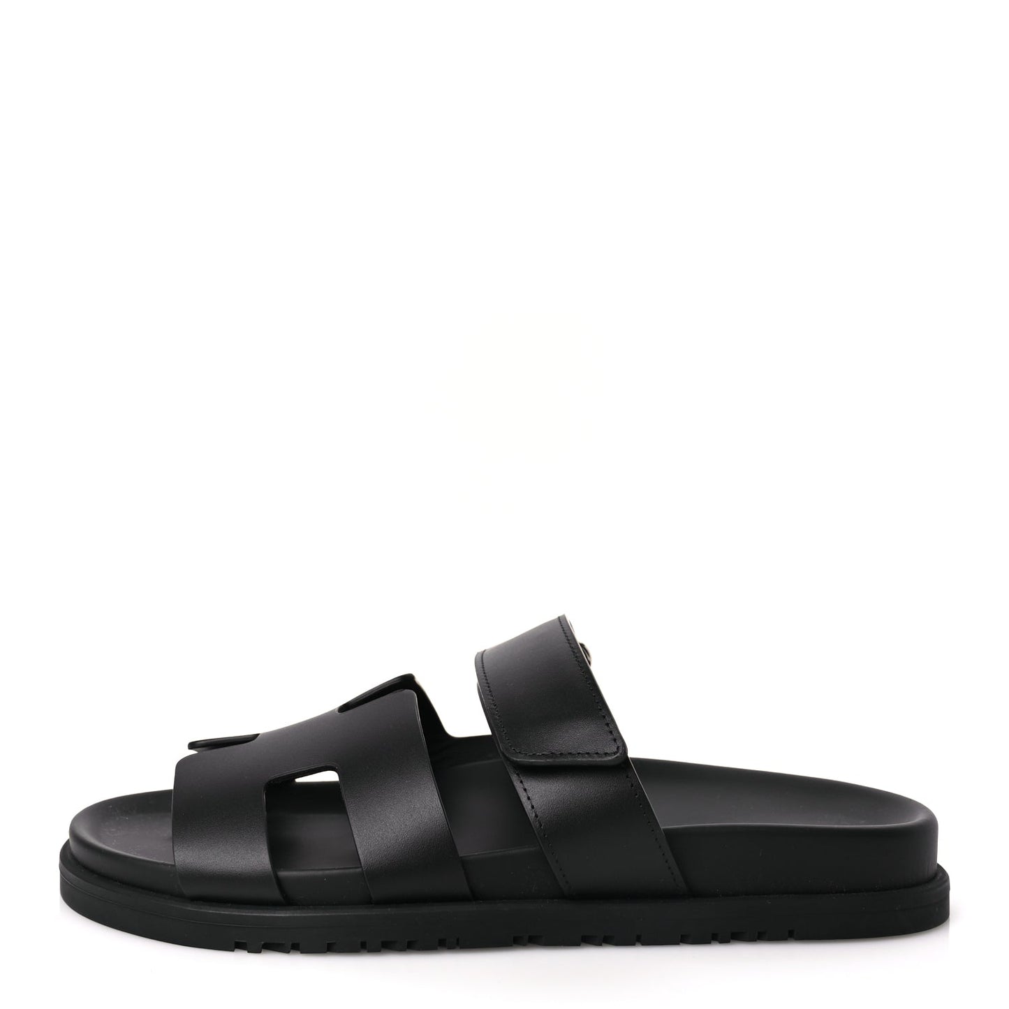 Hermes Calfskin Womens Chypre Sandals 38 Black