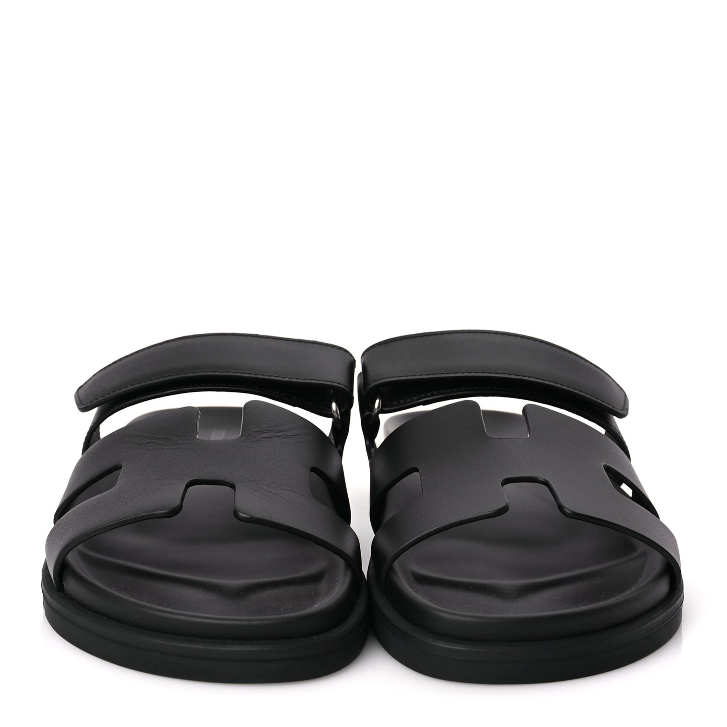 Hermes Calfskin Womens Chypre Sandals 38 Black