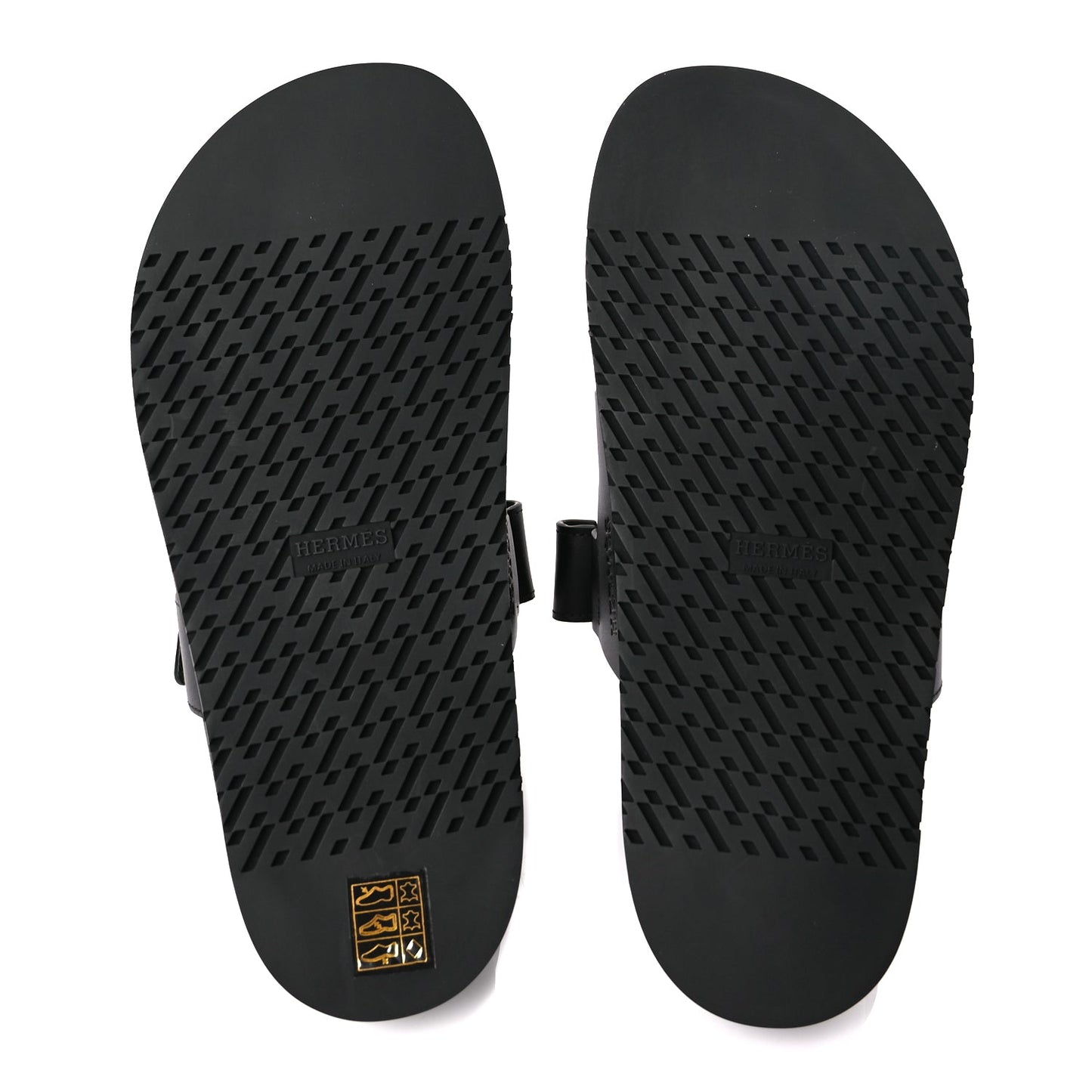 Hermes Calfskin Womens Chypre Sandals 38 Black