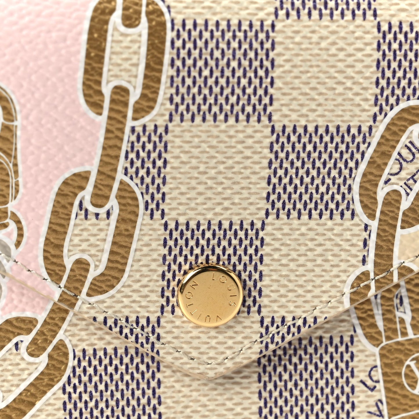 Louis Vuitton Damier Azur Nautical Victorine Wallet Gold Damier Azur