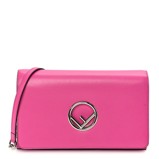 Fendi Vitello Liberty Lucido F is Fendi Wallet on Chain Fuschia