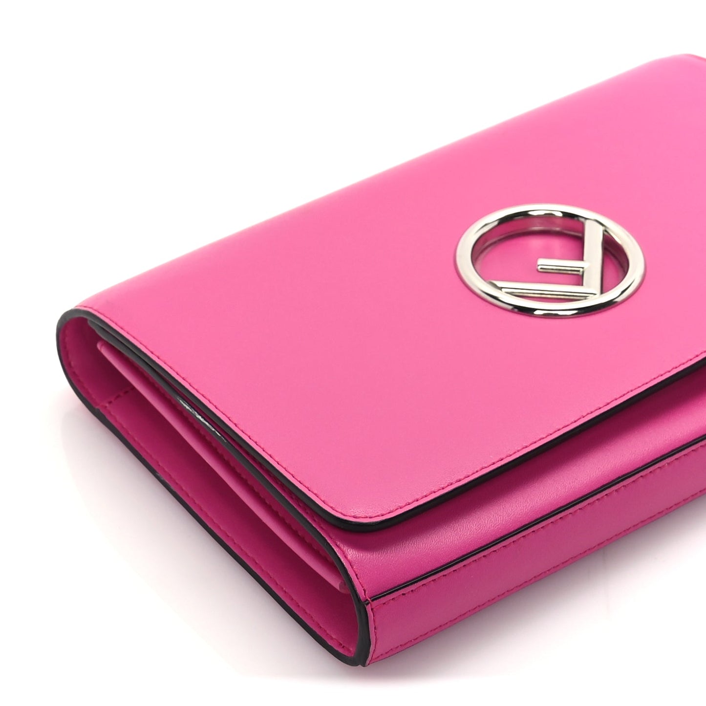 Fendi Vitello Liberty Lucido F is Fendi Wallet on Chain Fuschia