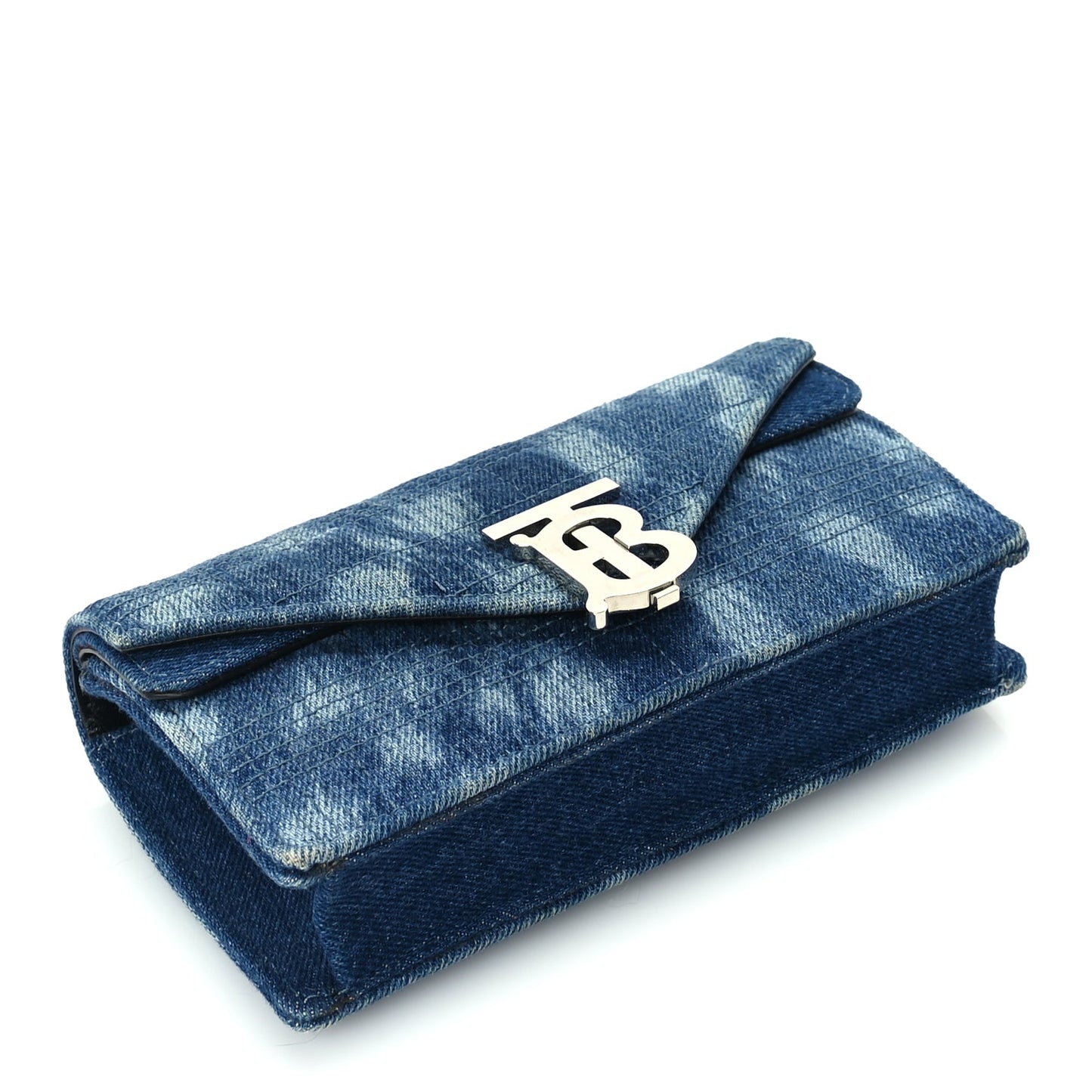 Burberry Denim Quilted Lola Clutch Blue
