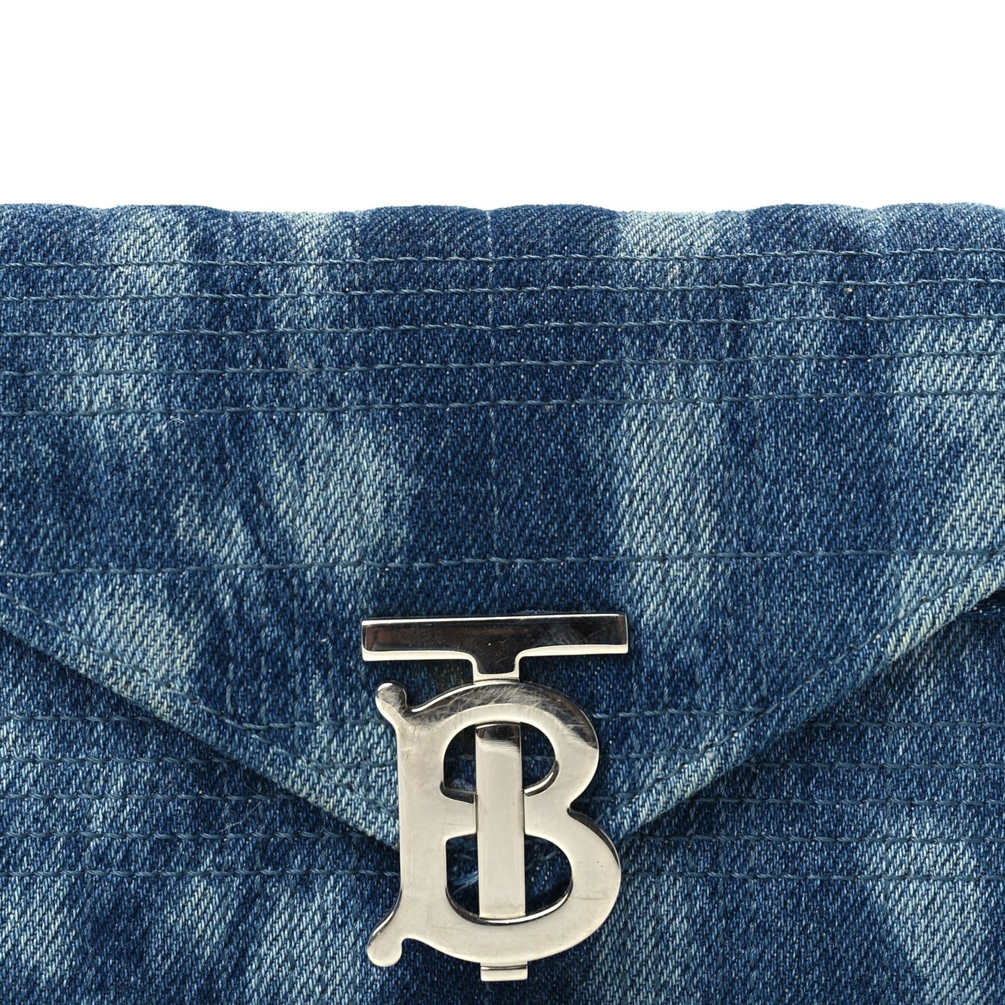 Burberry Denim Quilted Lola Clutch Blue
