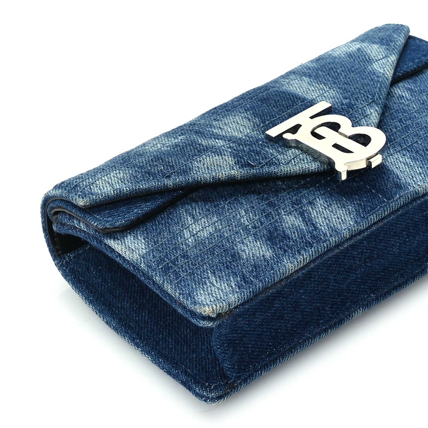 Burberry Denim Quilted Lola Clutch Blue