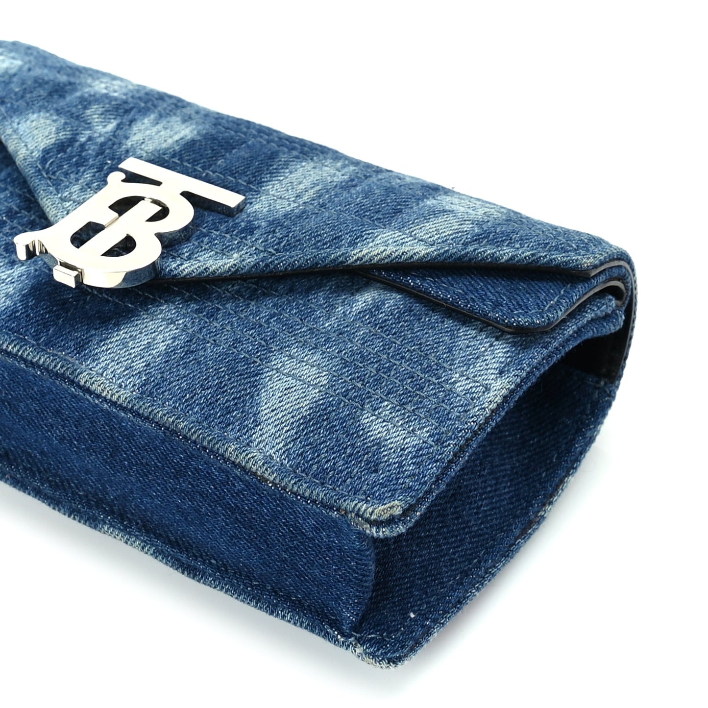 Burberry Denim Quilted Lola Clutch Blue