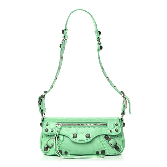 Balenciaga Agneau Arena Le Cagole Sling Bag XS Green