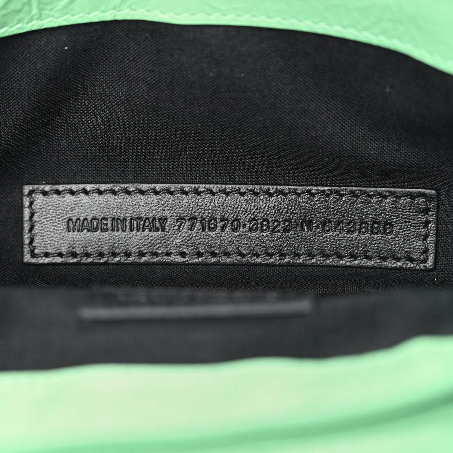 Balenciaga Agneau Arena Le Cagole Sling Bag XS Green