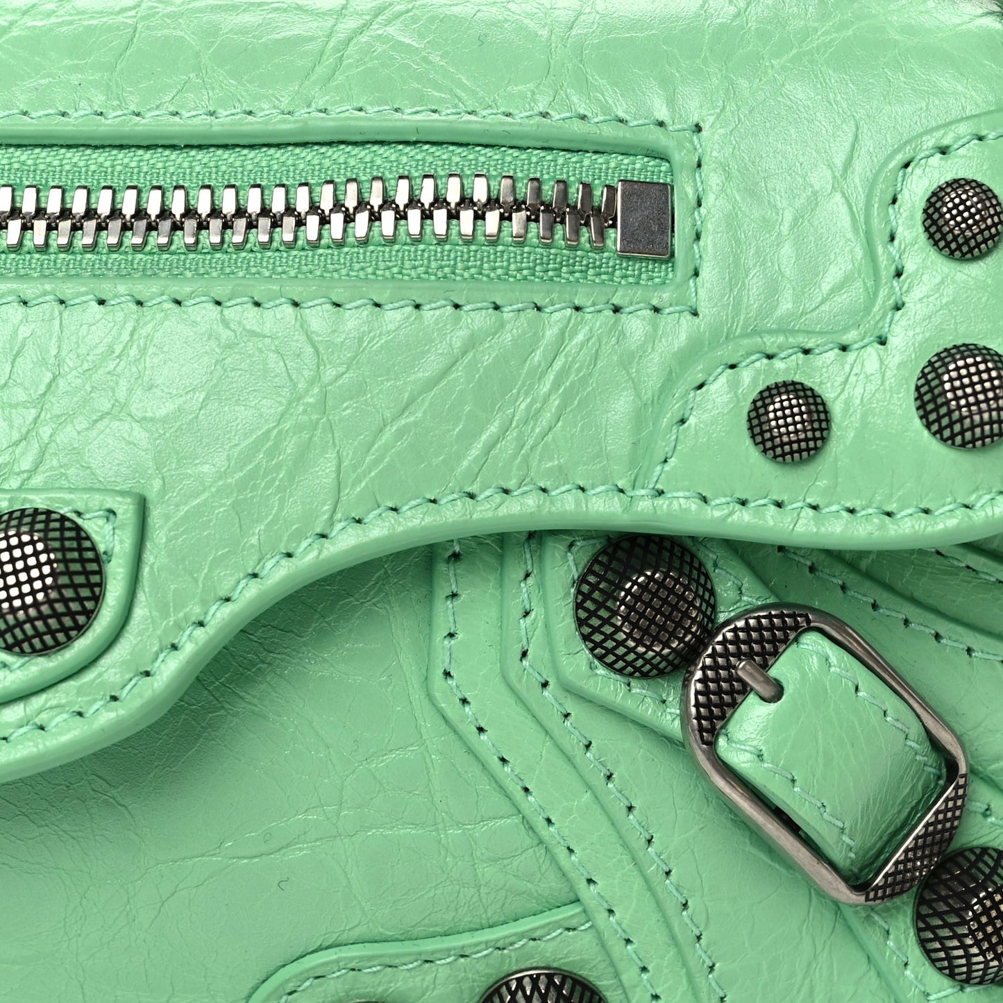 Balenciaga Agneau Arena Le Cagole Sling Bag XS Green