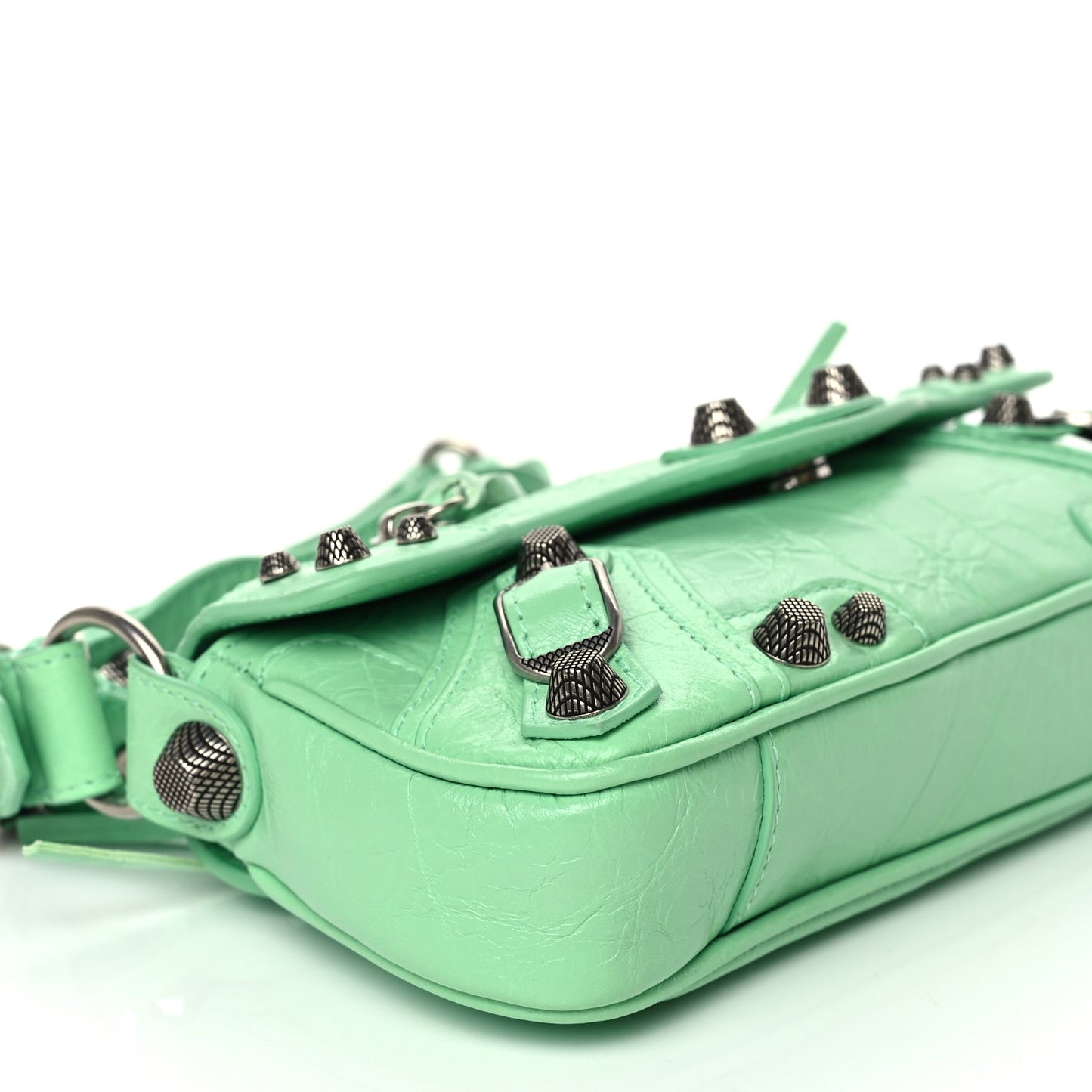 Balenciaga Agneau Arena Le Cagole Sling Bag XS Green