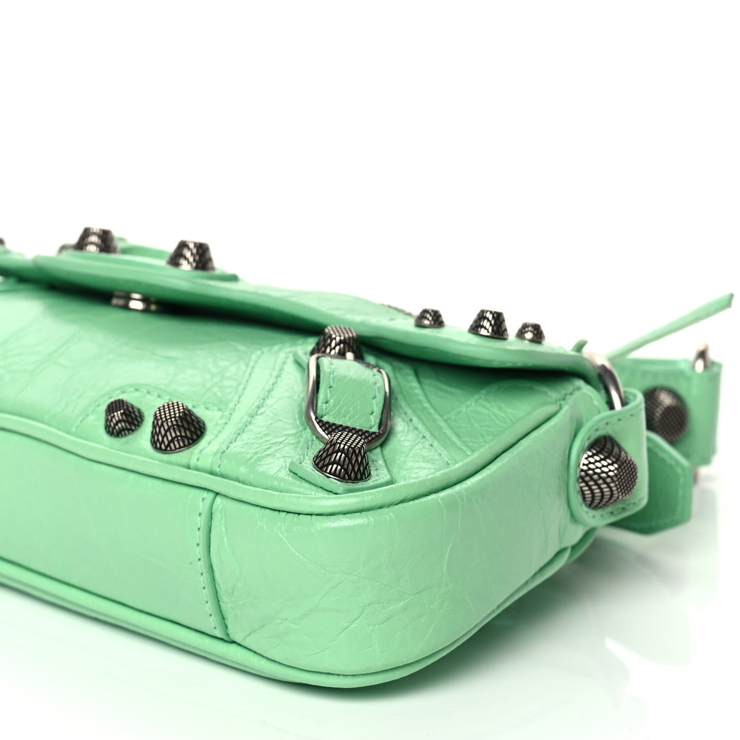 Balenciaga Agneau Arena Le Cagole Sling Bag XS Green