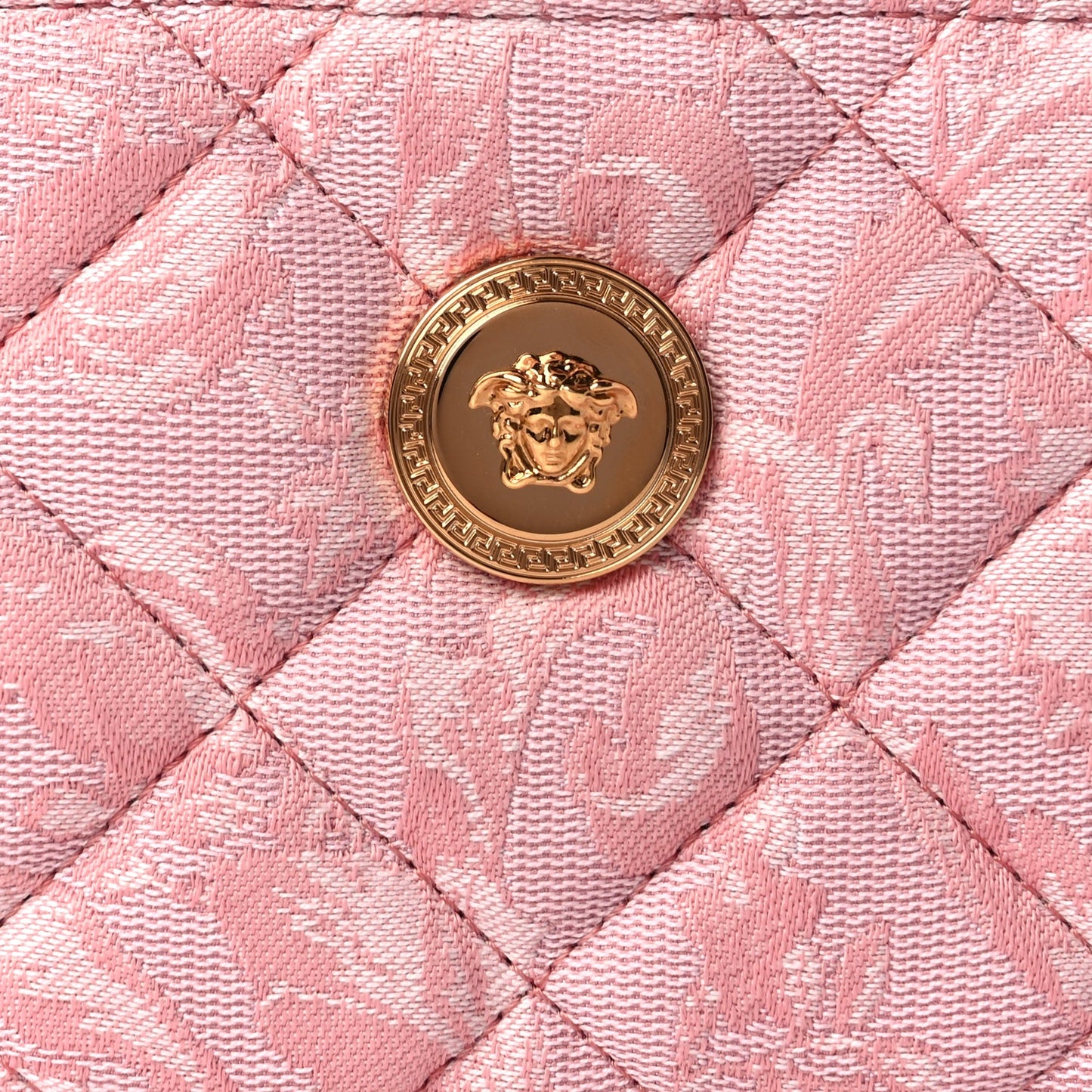 Versace Jacquard Barocco Quilted Medusa Crossbody Pink