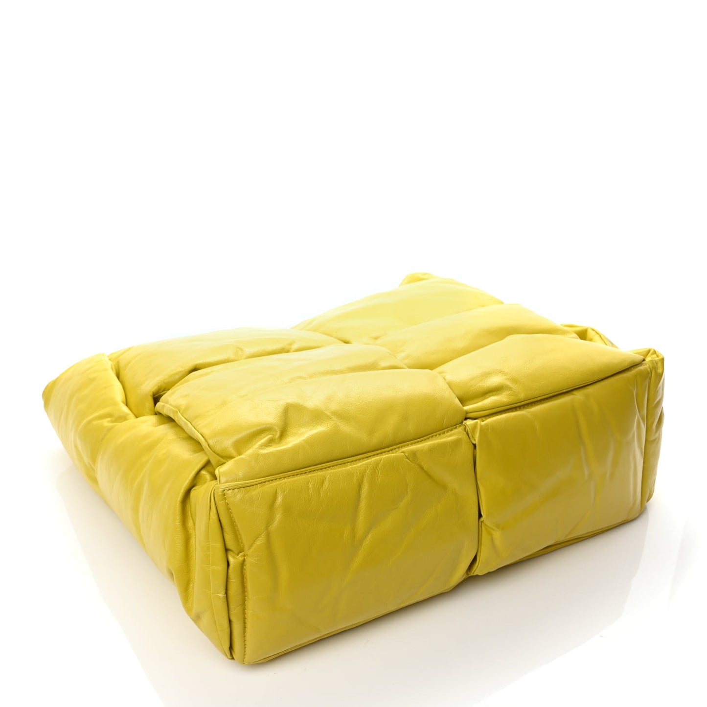 Bottega Veneta Calfskin Maxi Intrecciato Puffy Chain Tote Bag Yellow