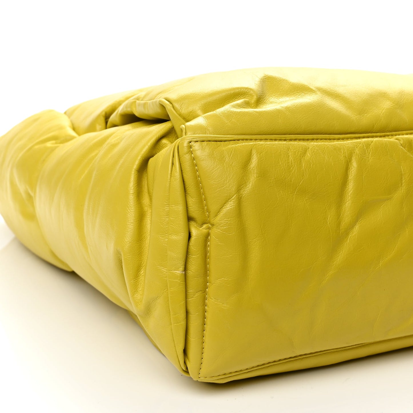 Bottega Veneta Calfskin Maxi Intrecciato Puffy Chain Tote Bag Yellow