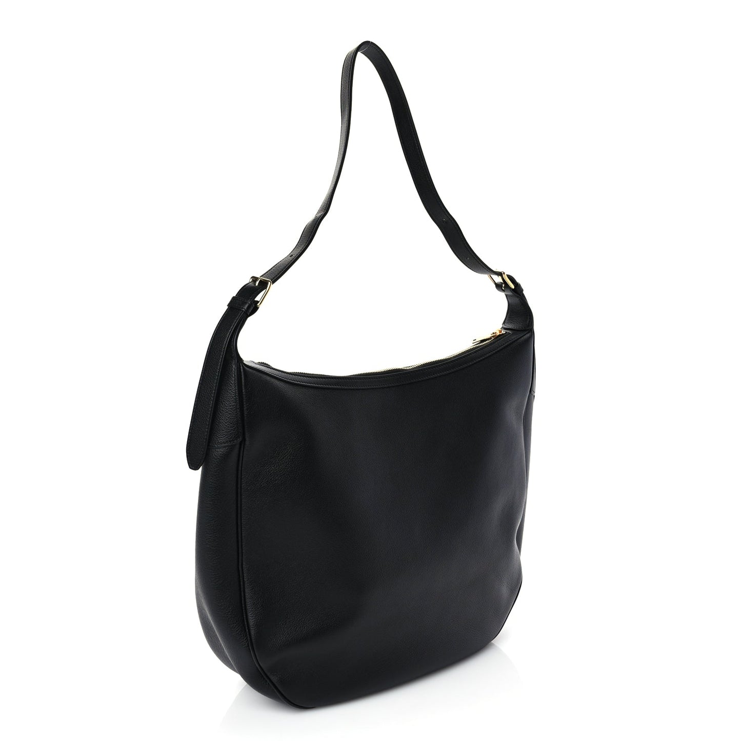 Celine Supple Calfskin Cuir Triomphe Large Heloise Shoulder Bag Black