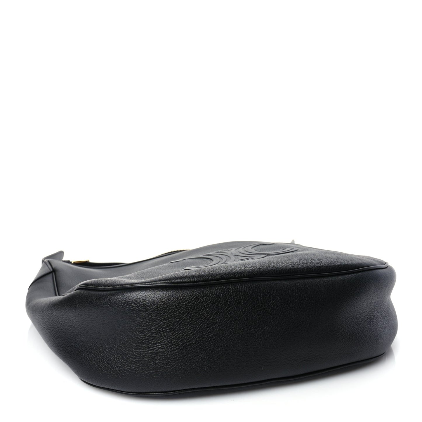 Celine Supple Calfskin Cuir Triomphe Large Heloise Shoulder Bag Black