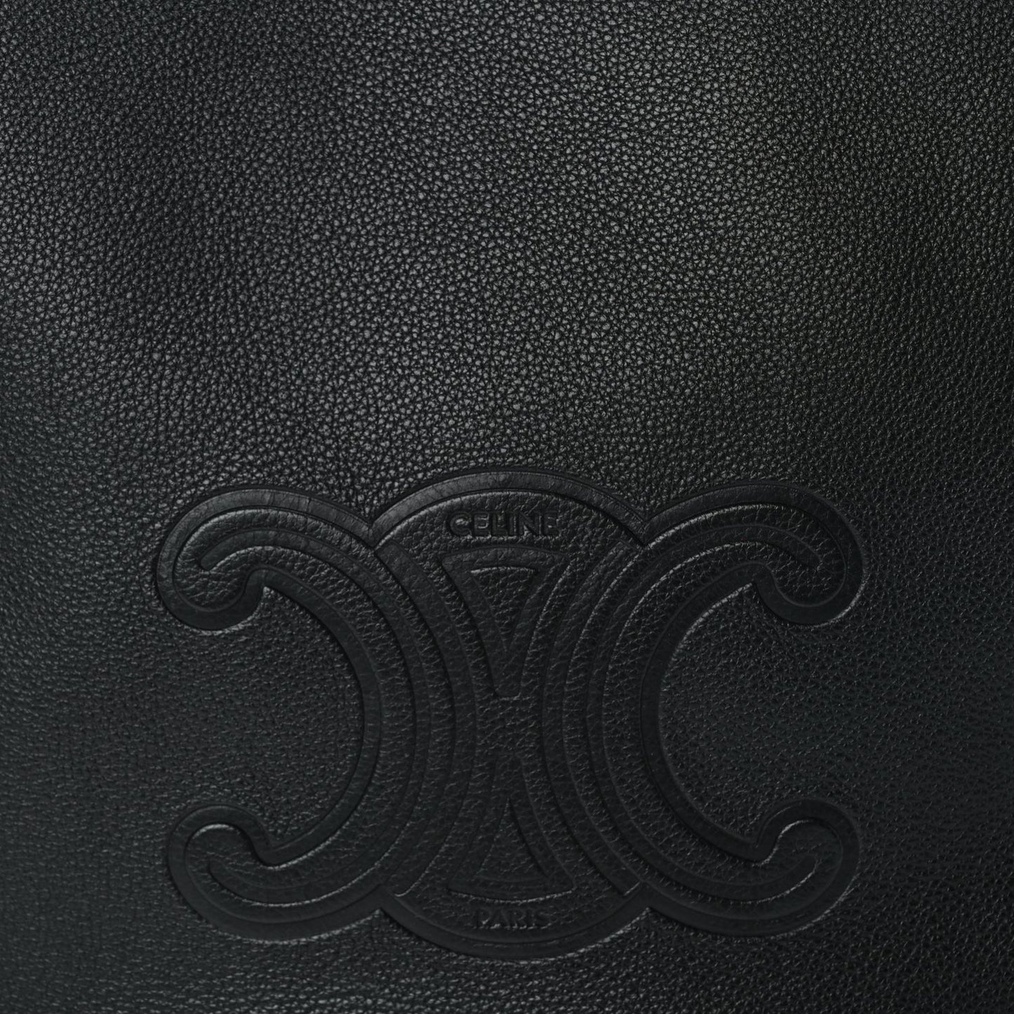 Celine Supple Calfskin Cuir Triomphe Large Heloise Shoulder Bag Black
