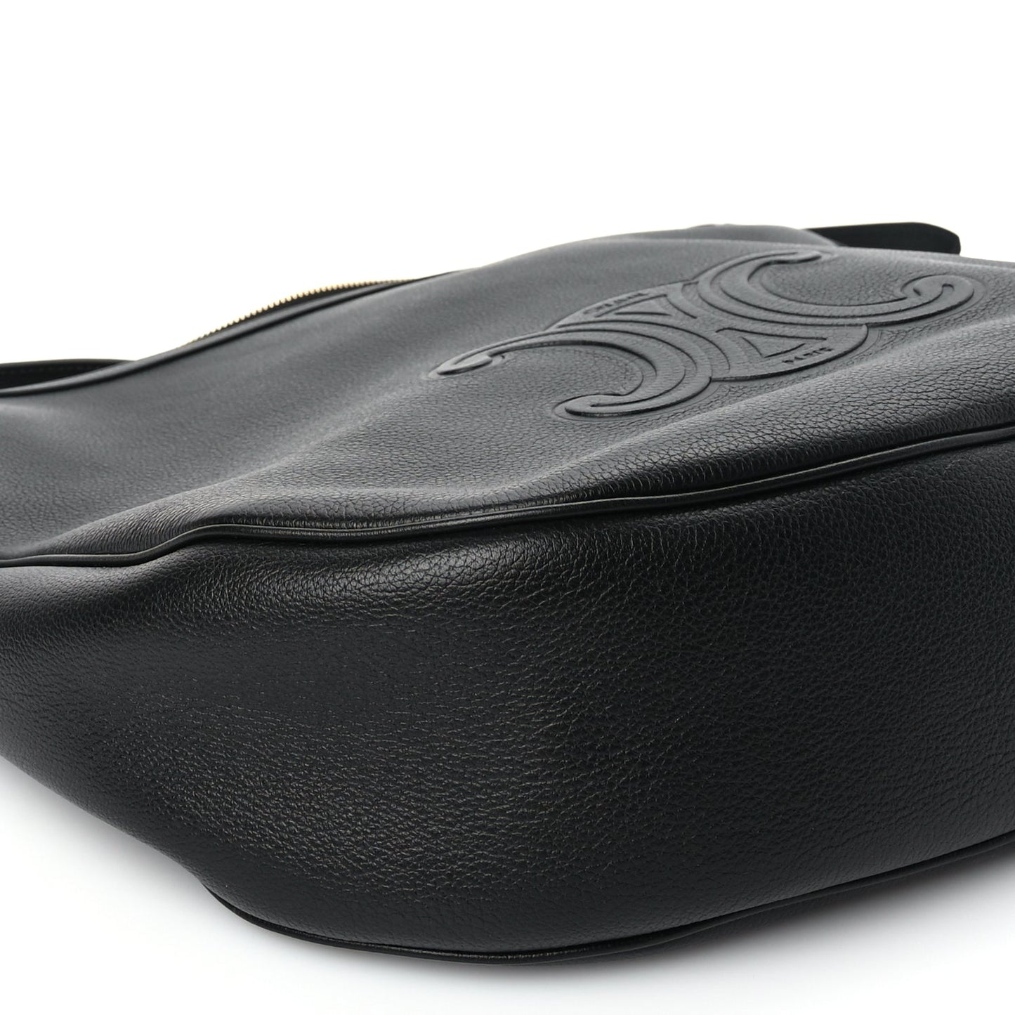 Celine Supple Calfskin Cuir Triomphe Large Heloise Shoulder Bag Black