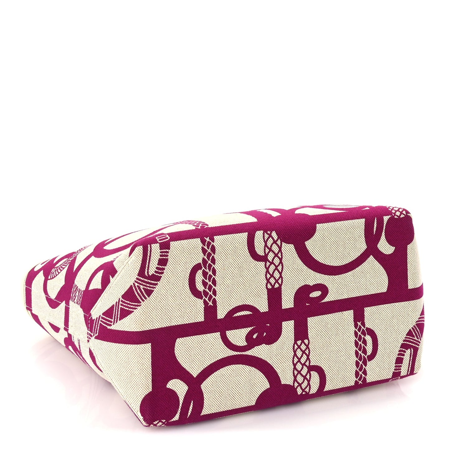 Hermes H Plume Canvas Swift Printed Panoplie Equestre Steeple 25 Bag Rose Pourpre Ecru Beige Chai