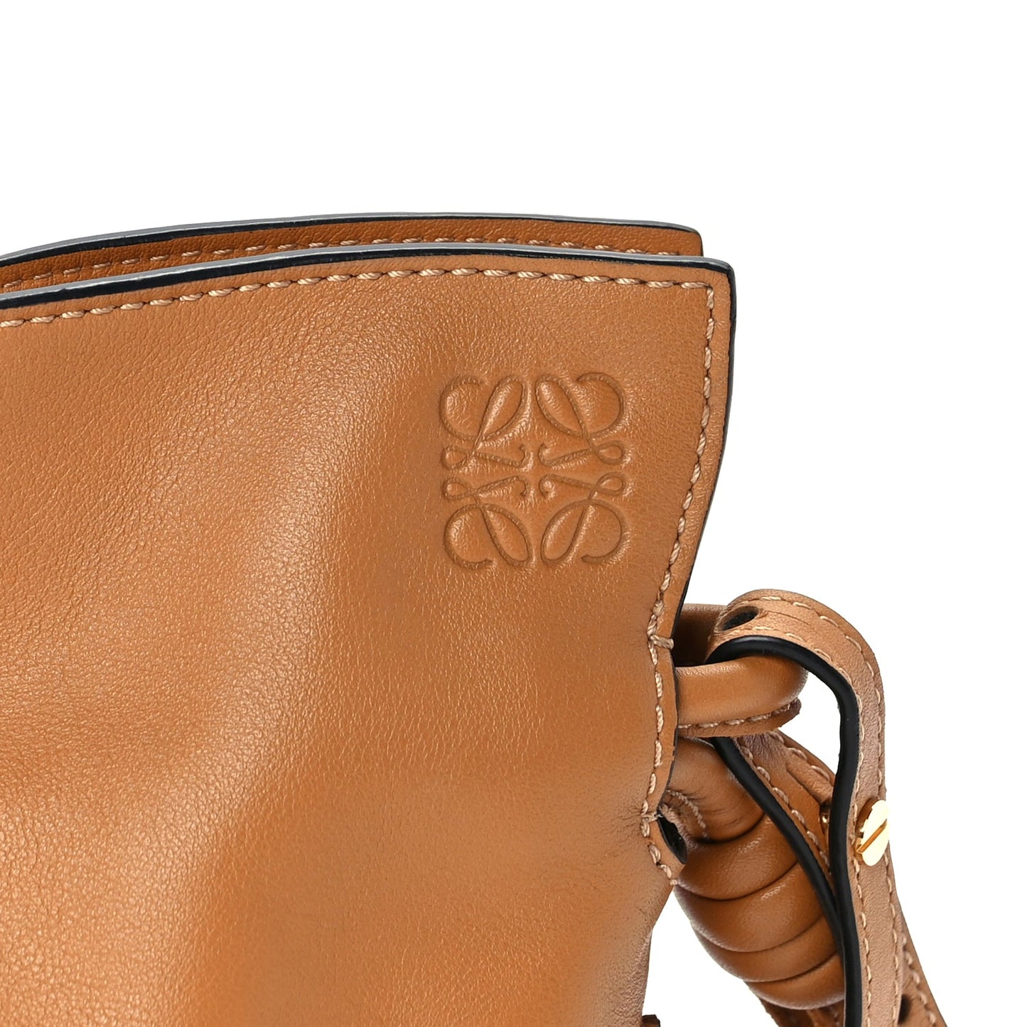 Loewe Calfskin Mini Flamenco Knot Clutch Warm Desert