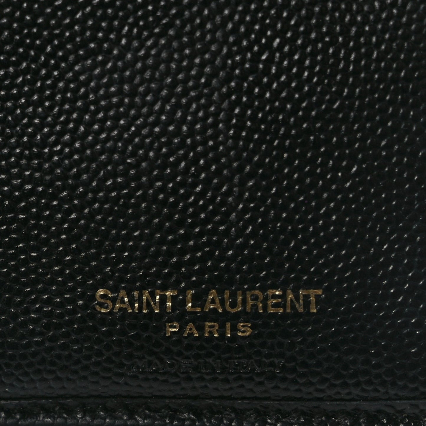Saint Laurent Grain De Poudre Matelasse Chevron Monogram Compact Zip Around Wallet Black