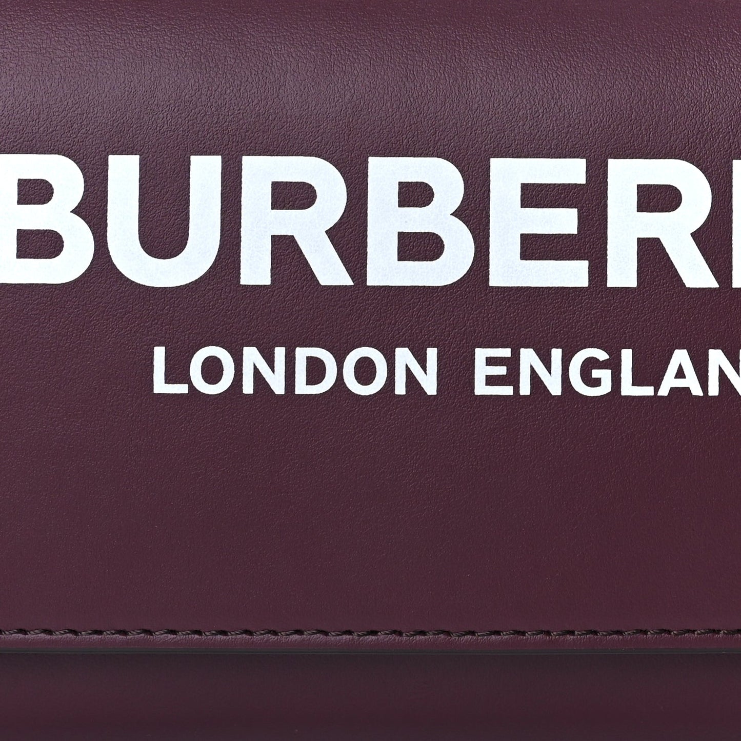 Burberry Calfskin Logo Hazelmere Wallet With Detachable Strap Mahogany Red