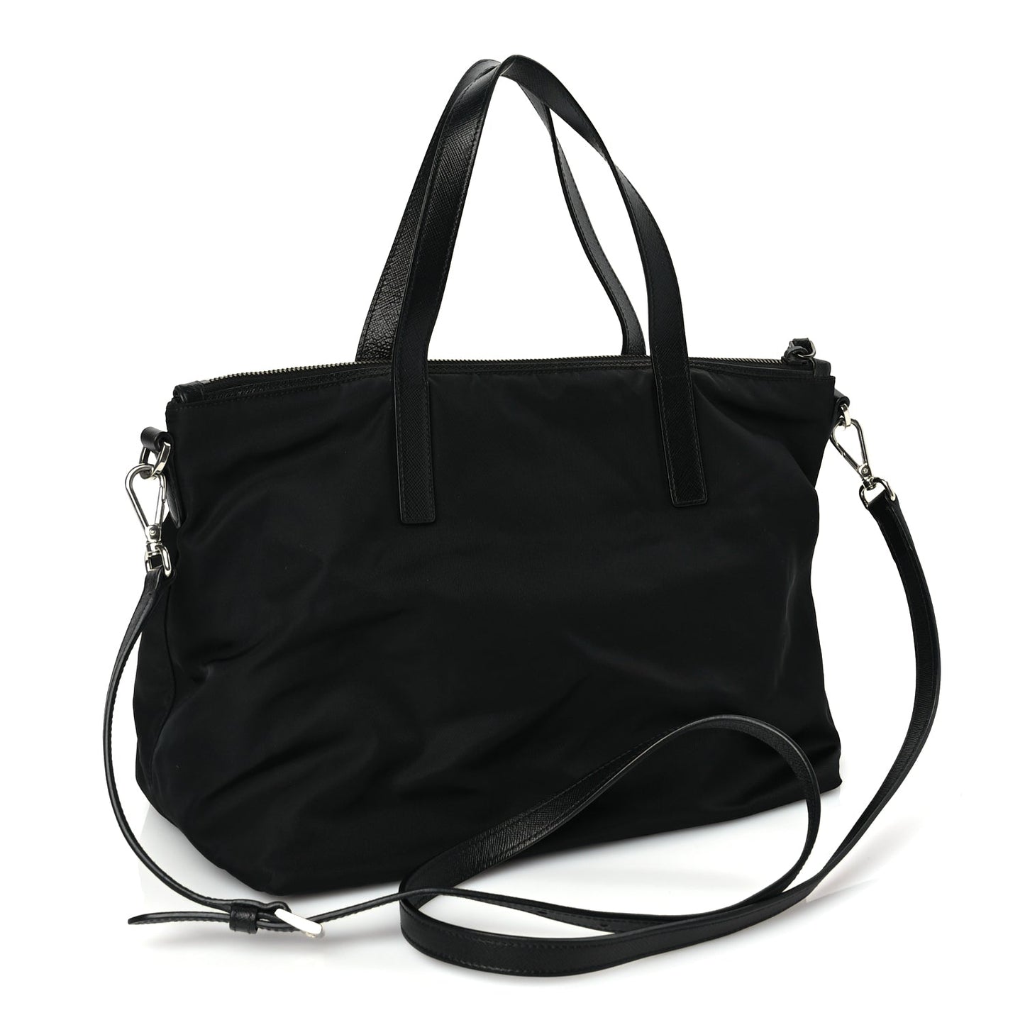 Prada Tessuto Nylon Saffiano Vela Robot Tote Black