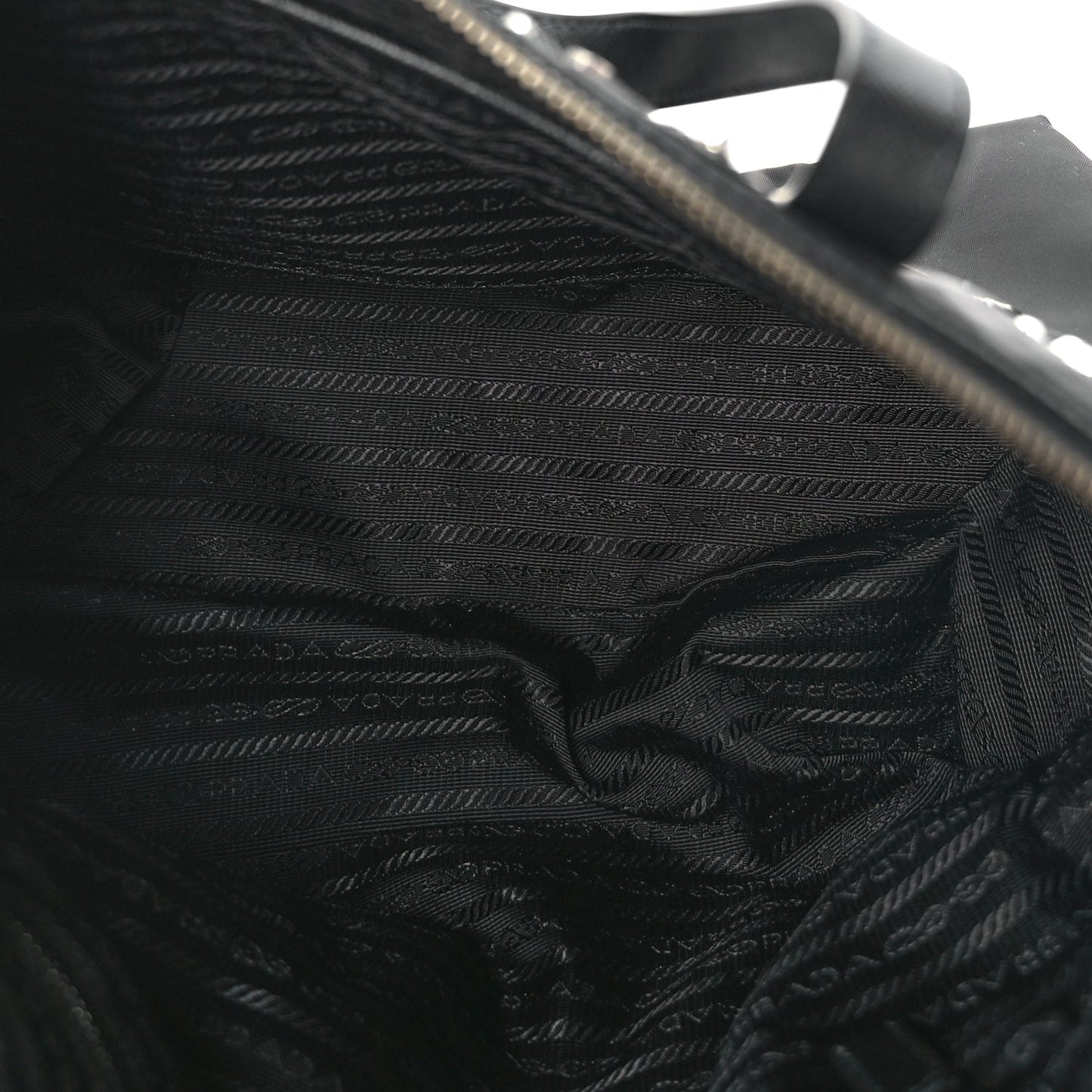 Prada Tessuto Nylon Saffiano Vela Robot Tote Black