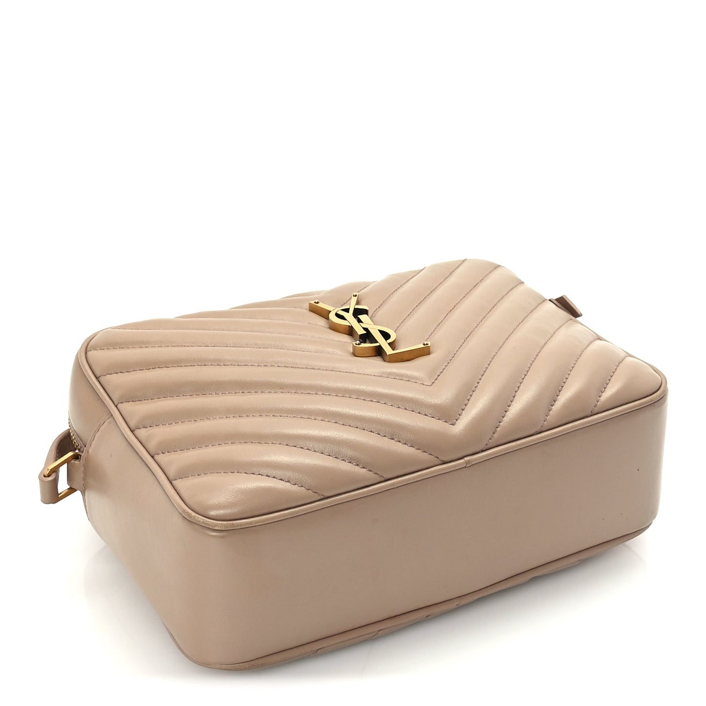 Saint Laurent Calfskin Matelasse Monogram Lou Camera Bag Dark Latte